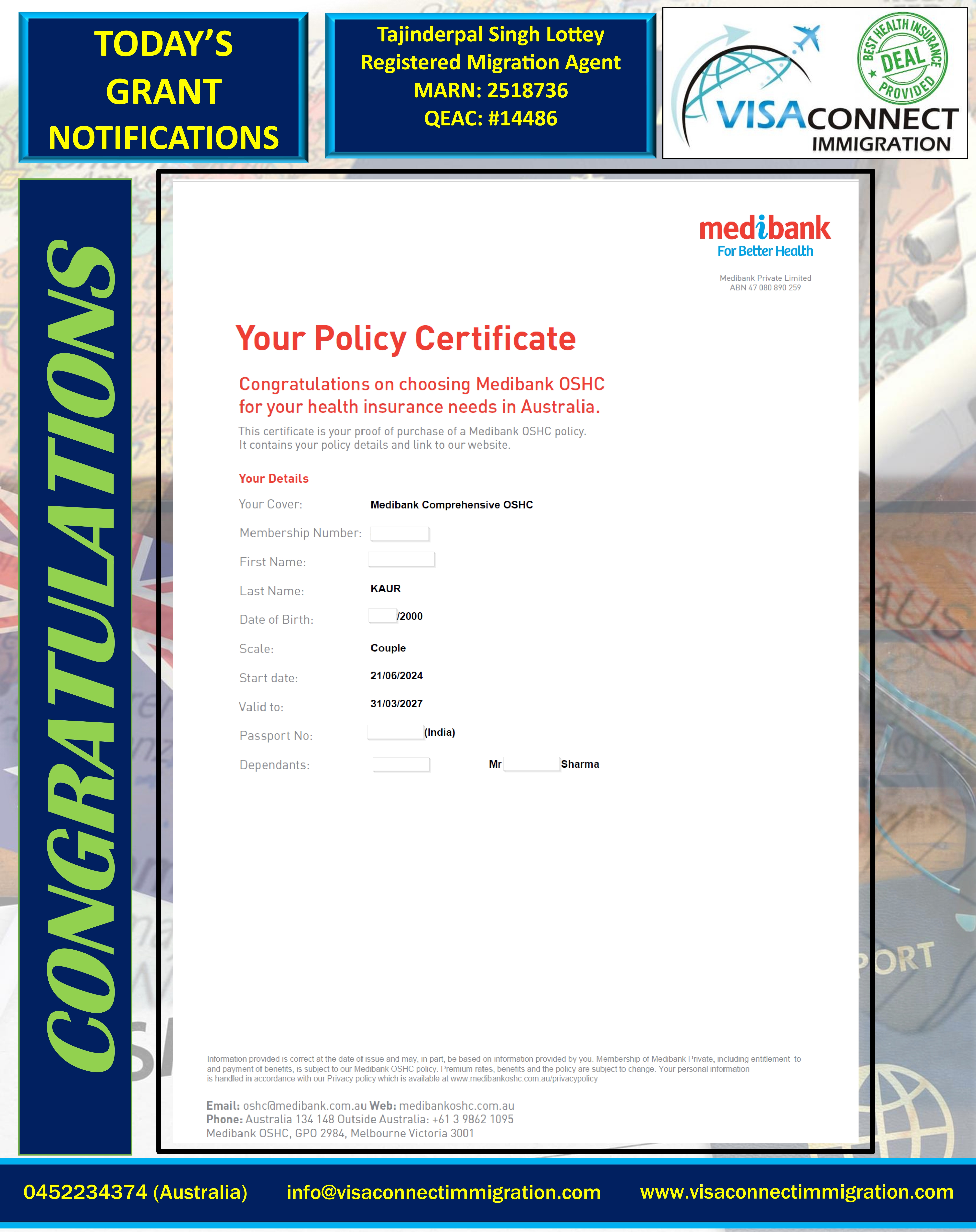 Visa Grant