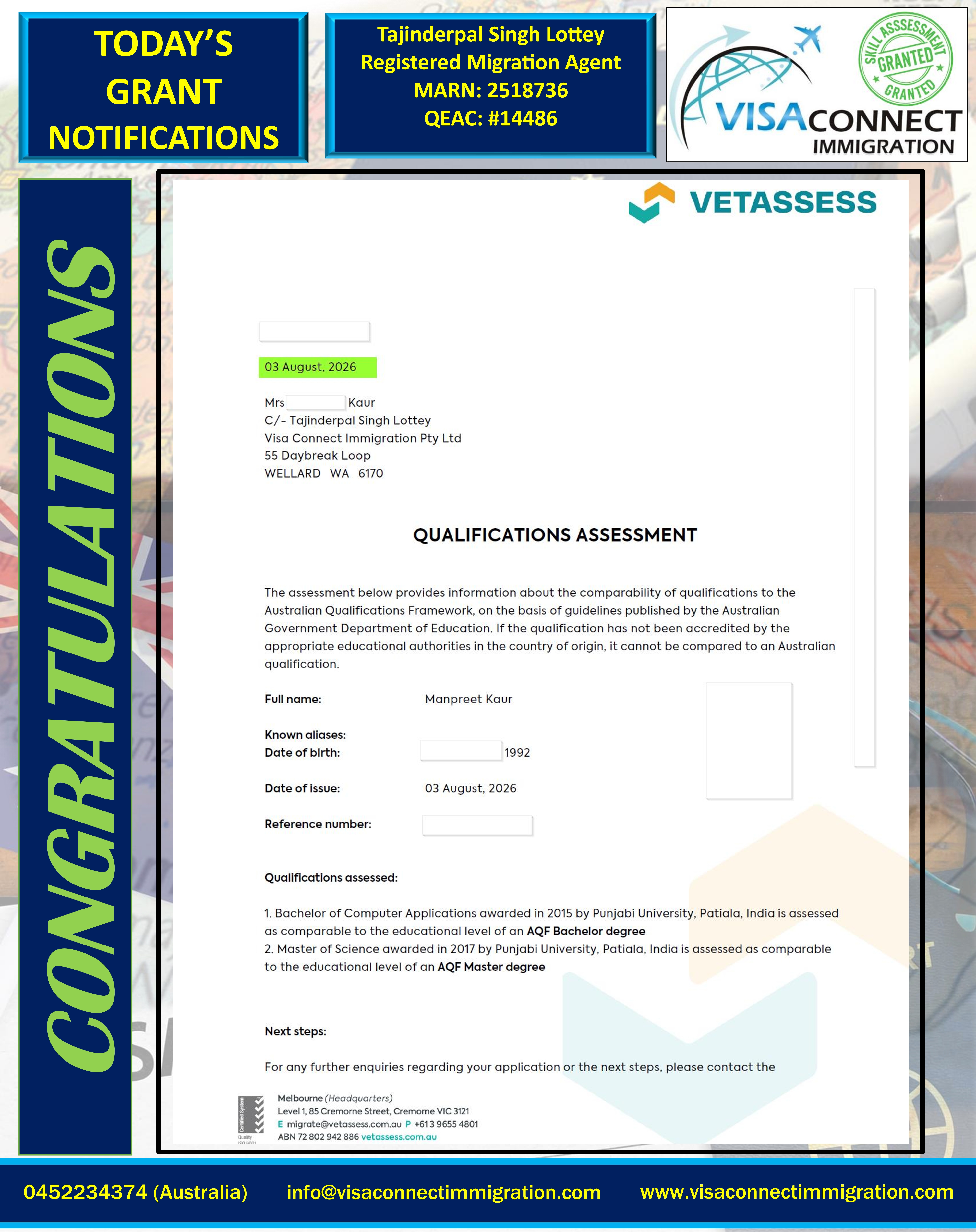 Visa Grant