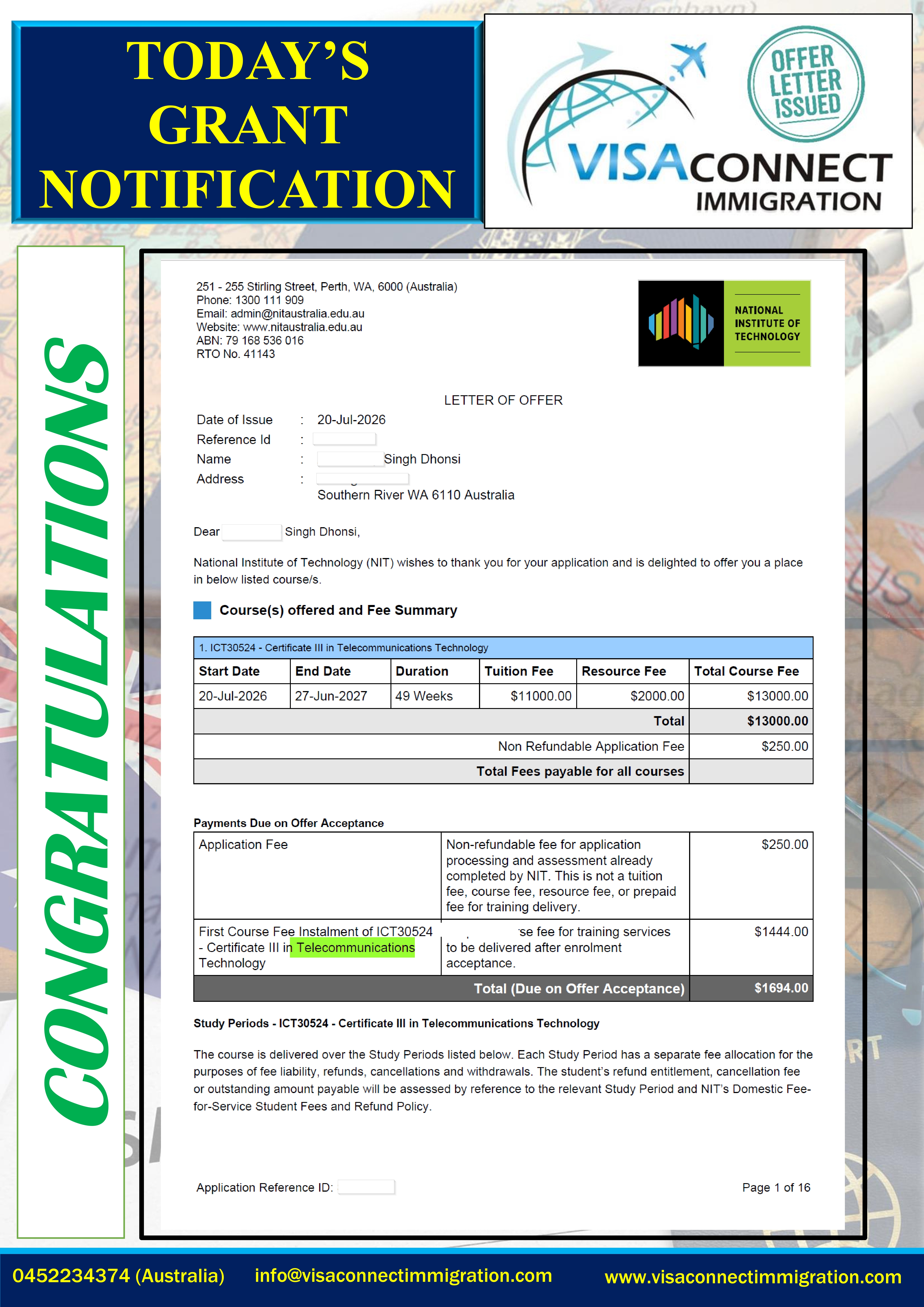 Visa Grant