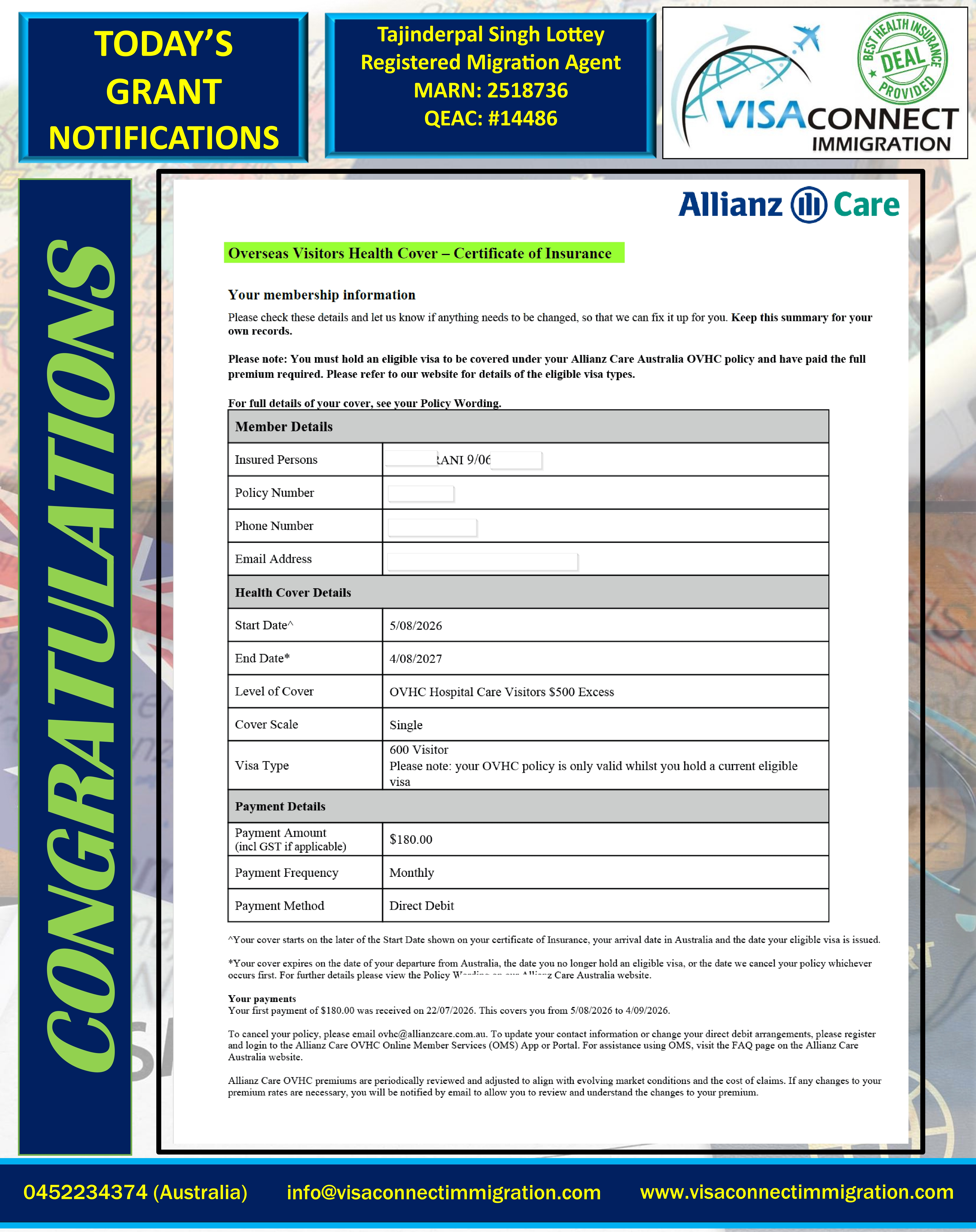 Visa Grant