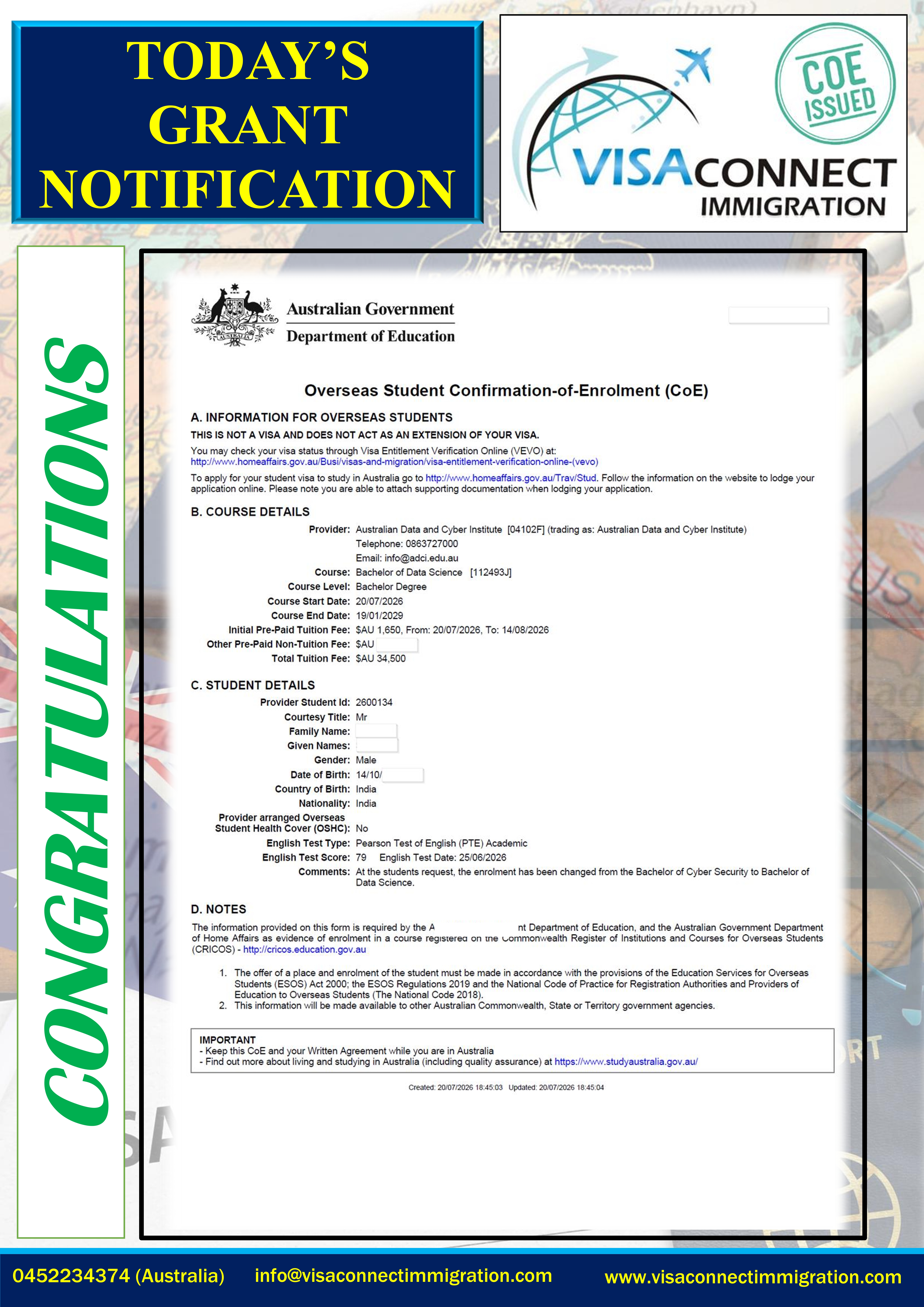 Visa Grant