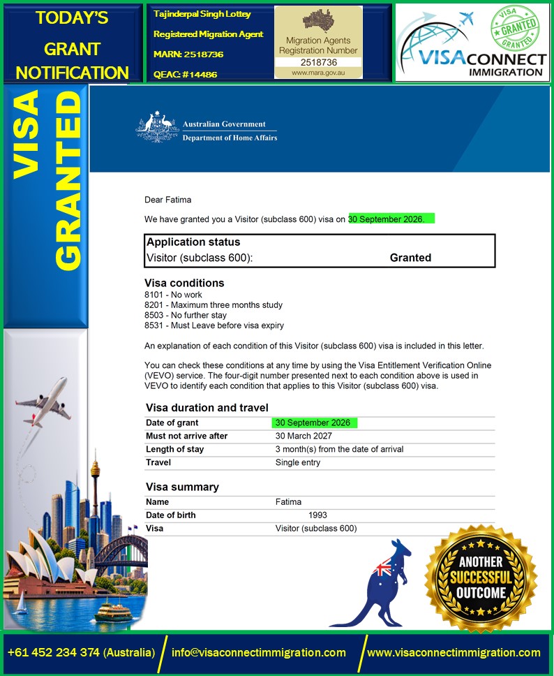 Visa Grant