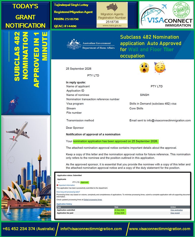 Visa Grant