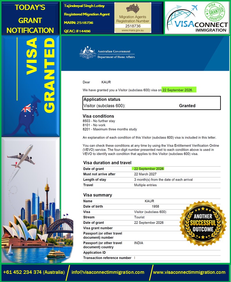 Visa Grant