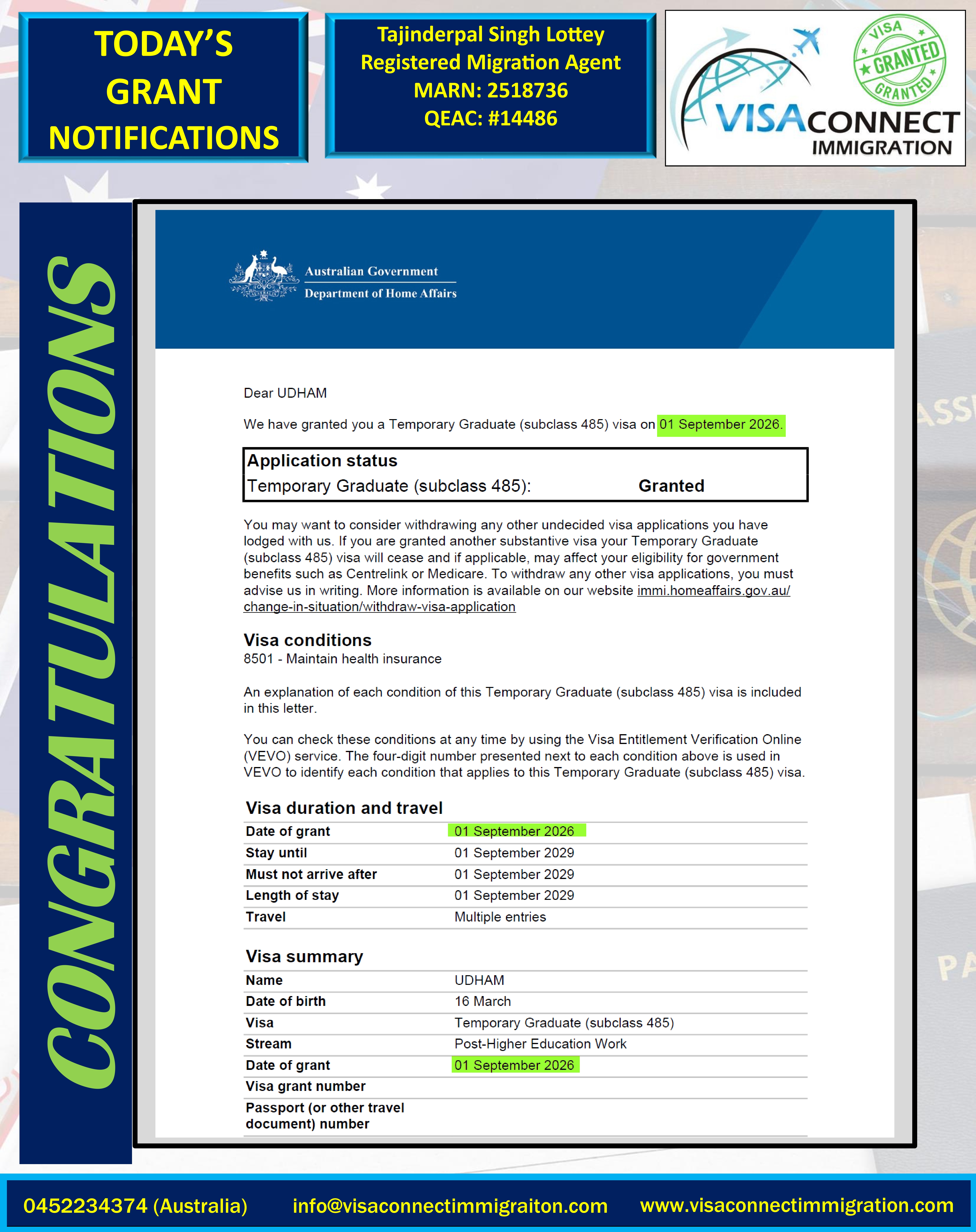 Visa Grant