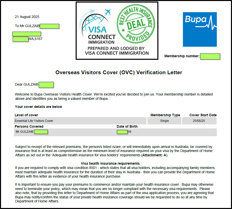 Visa Grant