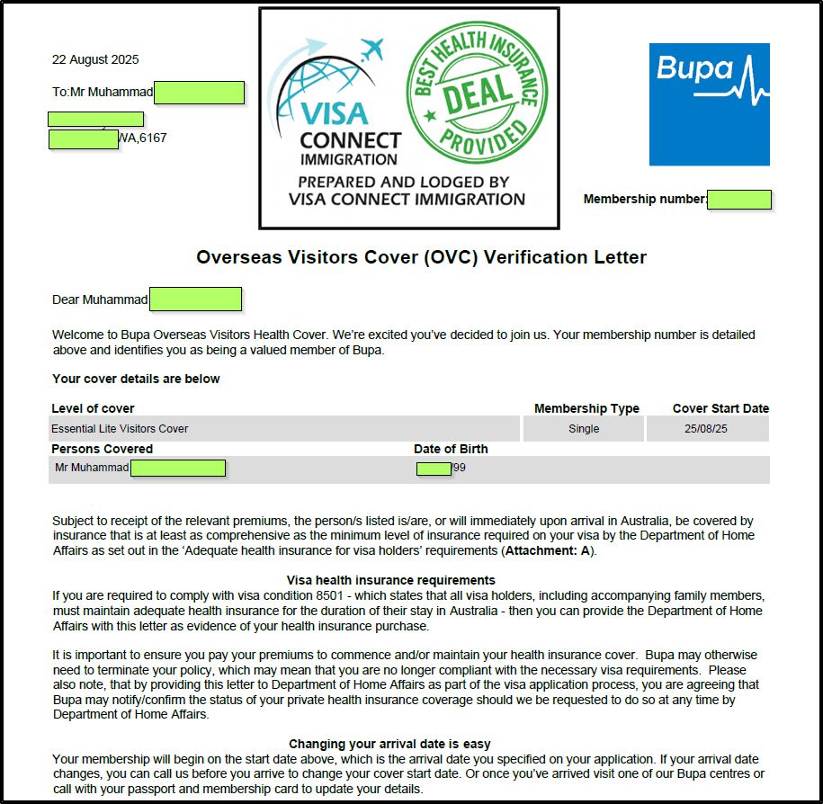 Visa Grant