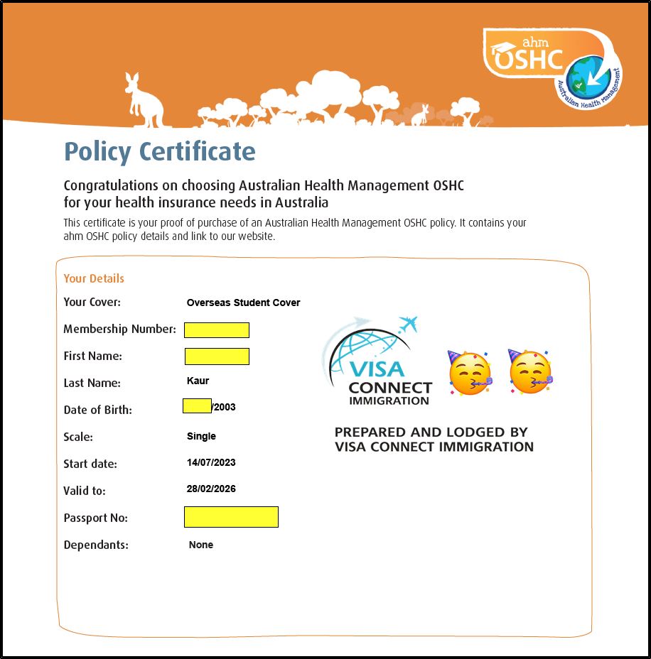 Visa Grant