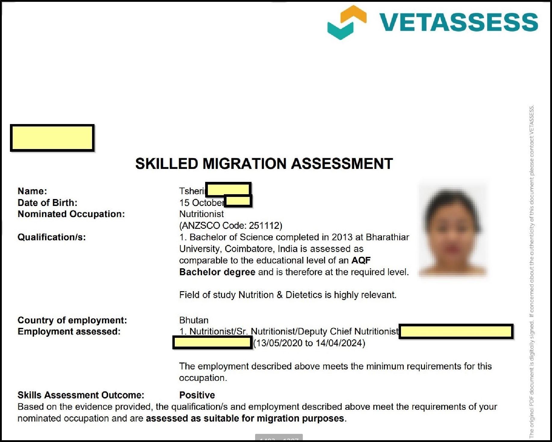 Visa Grant