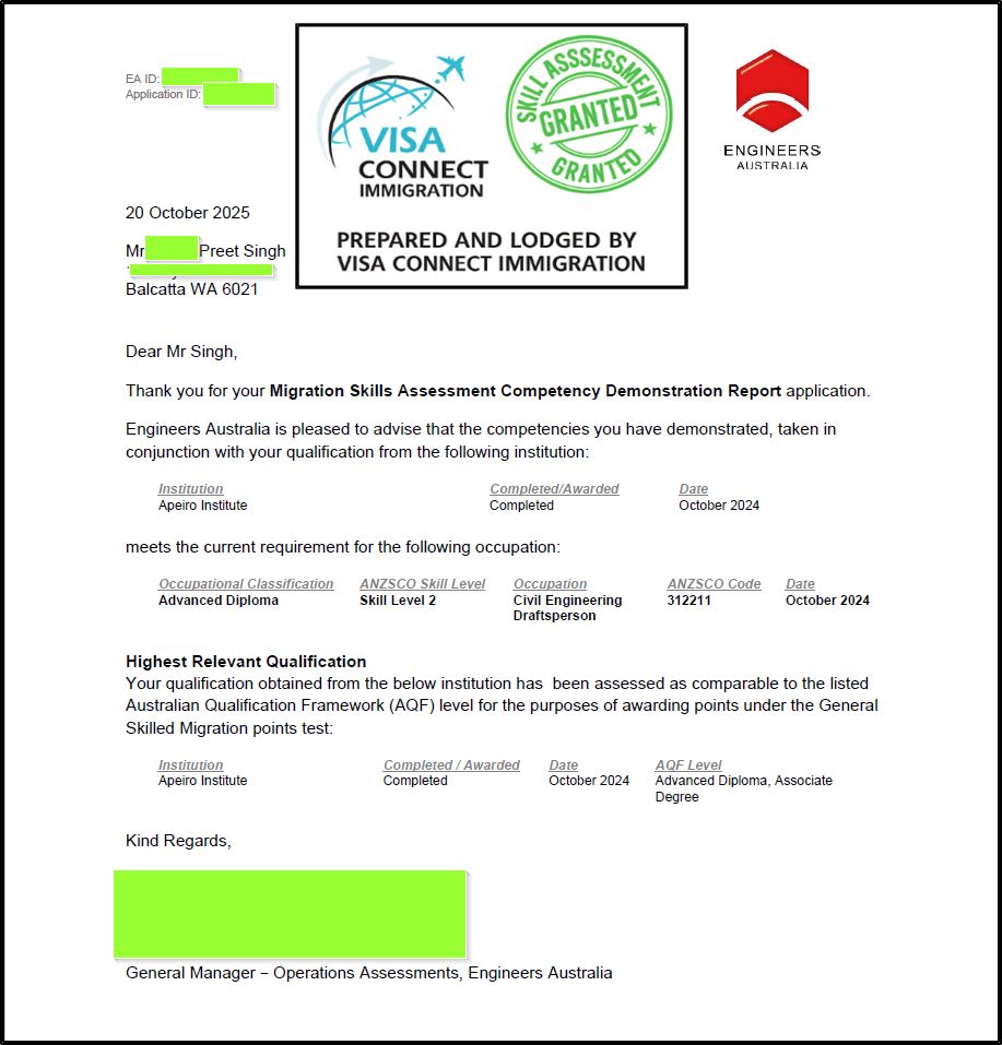 Visa Grant