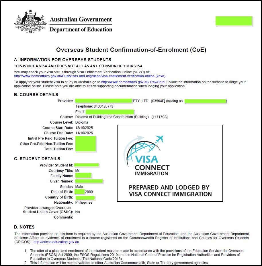 Visa Grant