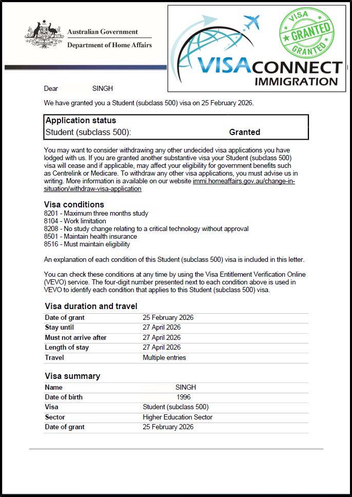 Visa Grant