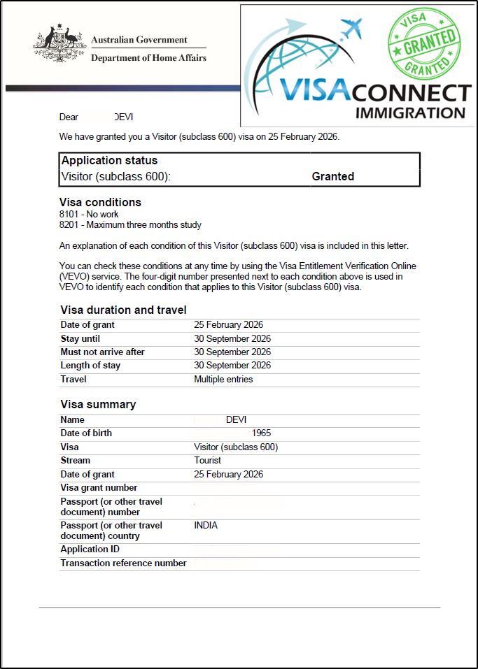 Visa Grant