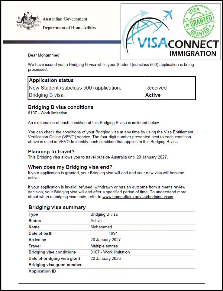 Visa Grant
