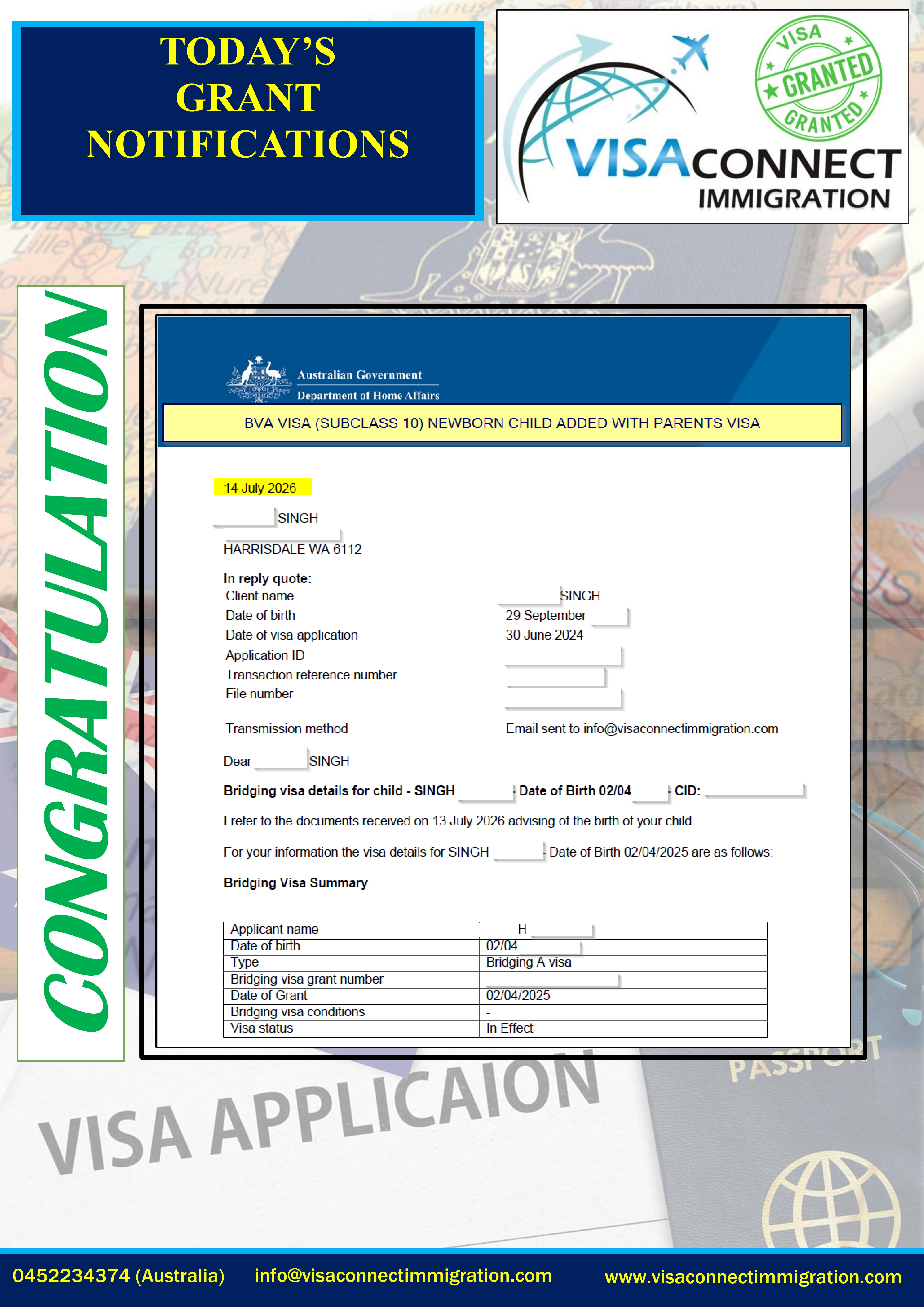 Visa Grant