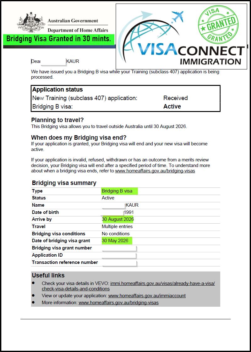 Visa Grant